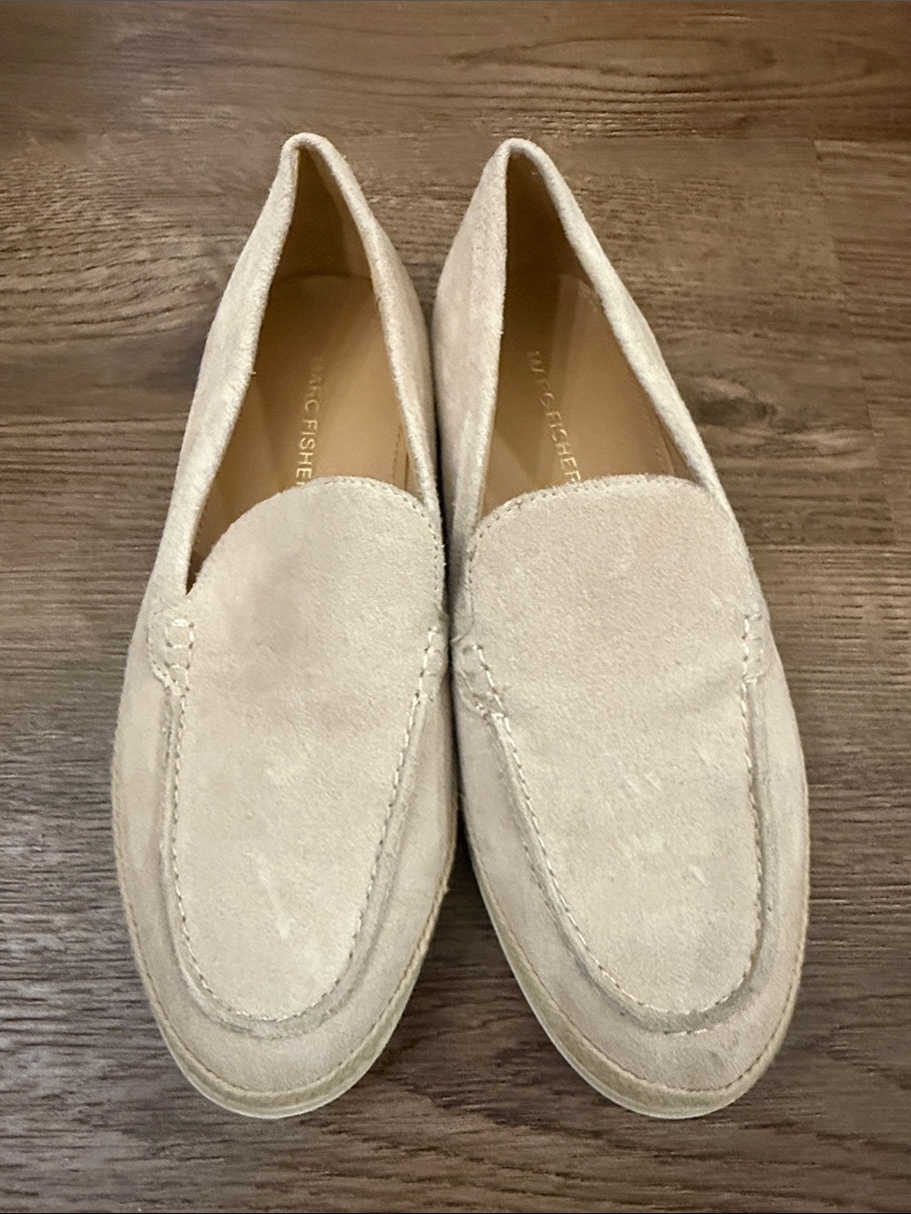 Marc Fisher Women's Cream Suede Slip-On Loafers Size 8.5